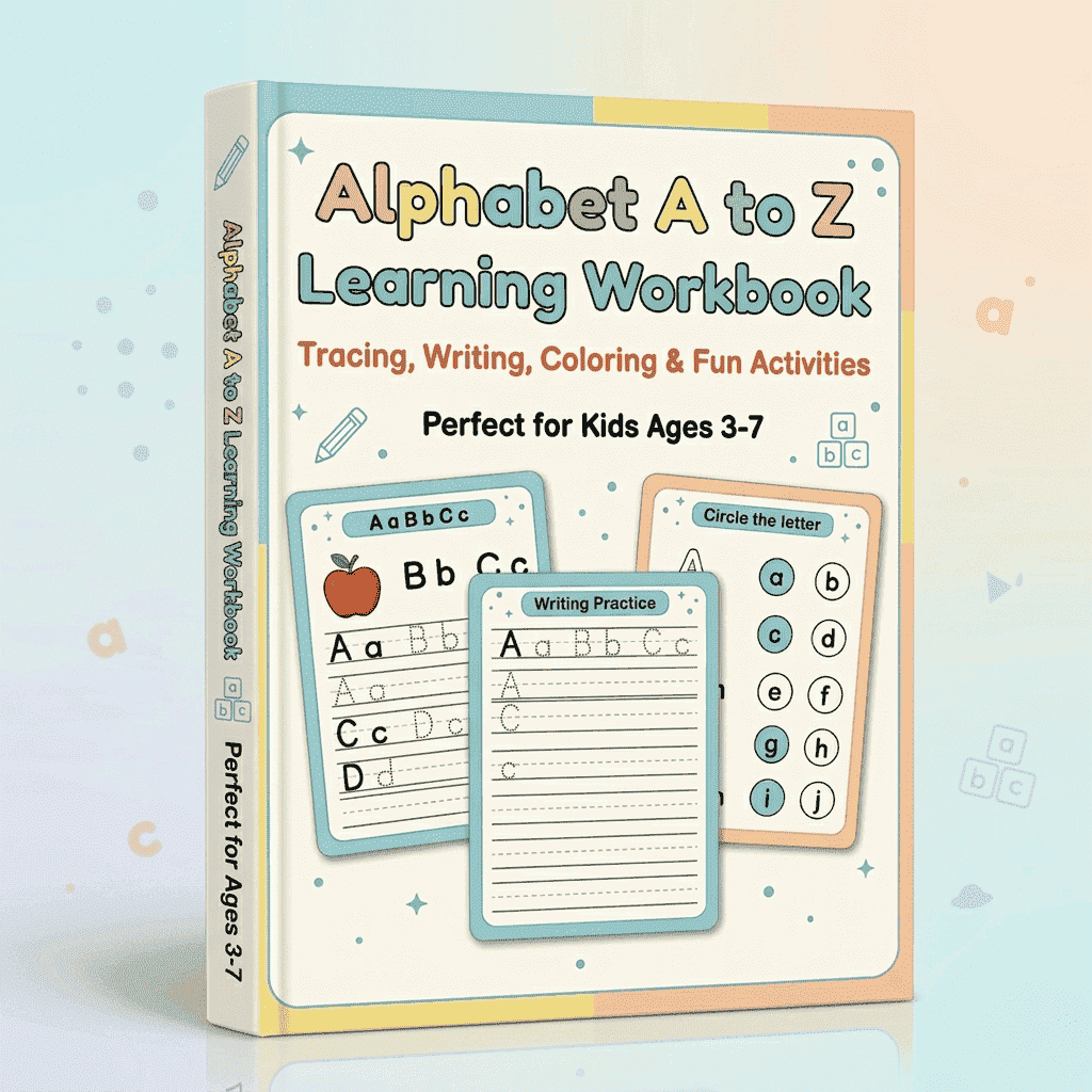 Trace the Letter A–Z Workbook for Kids (Ages 3–6) | Alphabet Tracing & Writing Practice Printable PDF