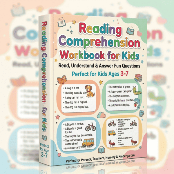 My First Reading Book for Kids | Simple Animal Stories with Questions | Printable PDF Workbook