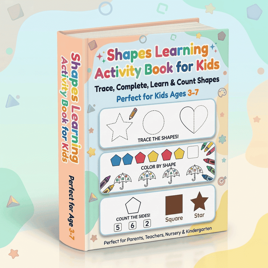 My First Shapes Book for Kids | Trace, Match, Color & Pattern Activities | Printable Preschool Workbook