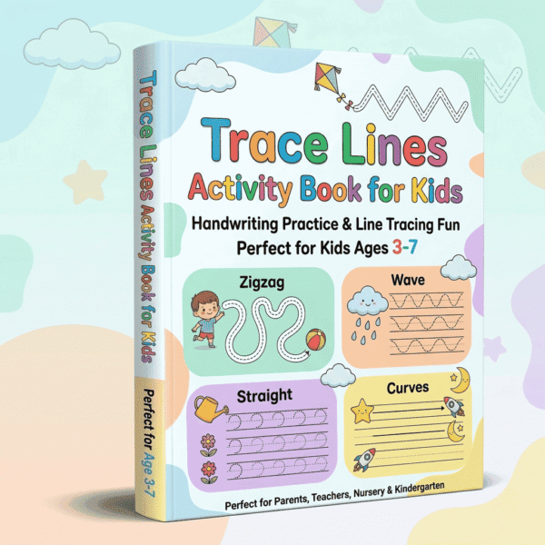 Trace the Lines Workbook for Kids | Fun Handwriting & Pencil Control Practice Printable PDF