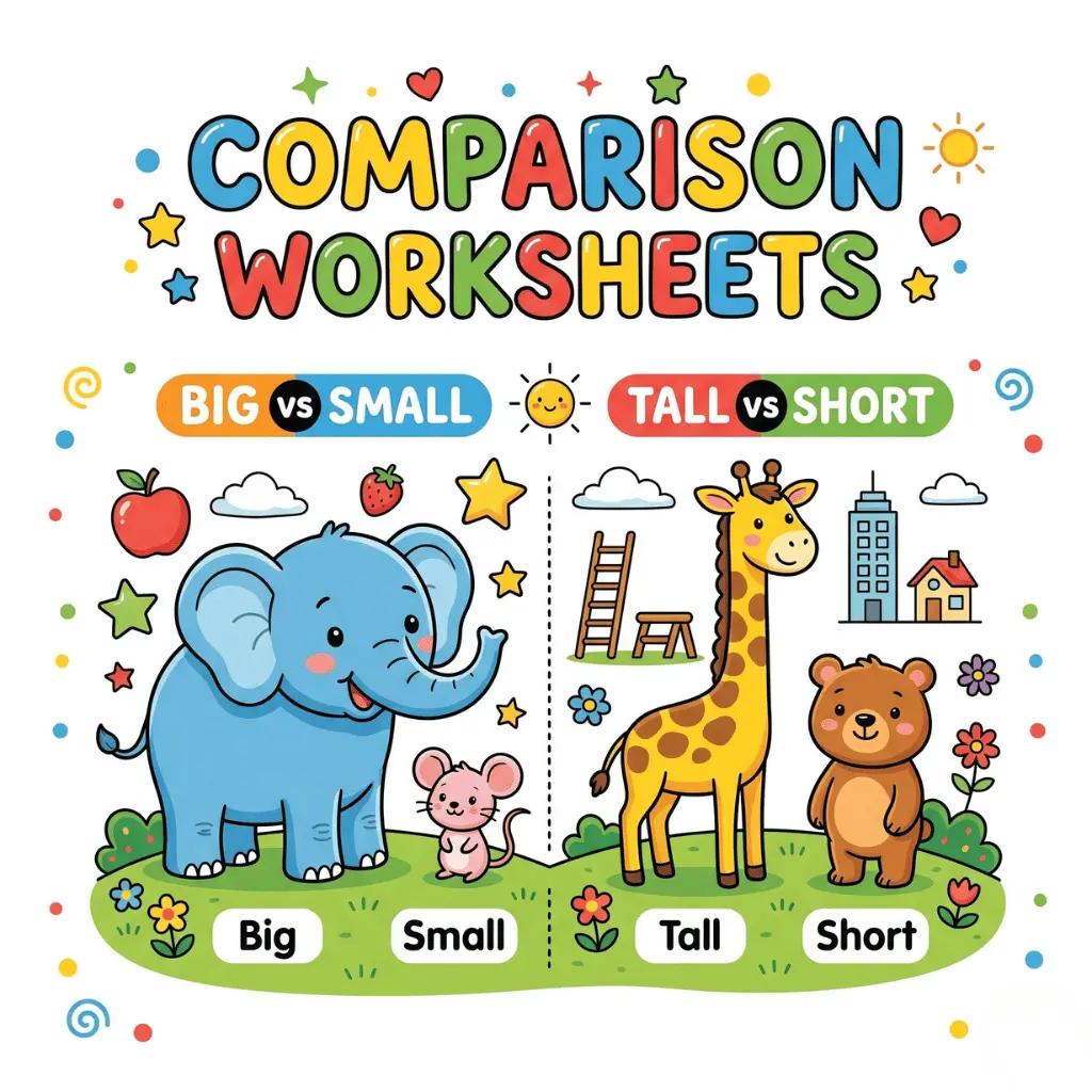 Free comparison worksheets for preschoolers