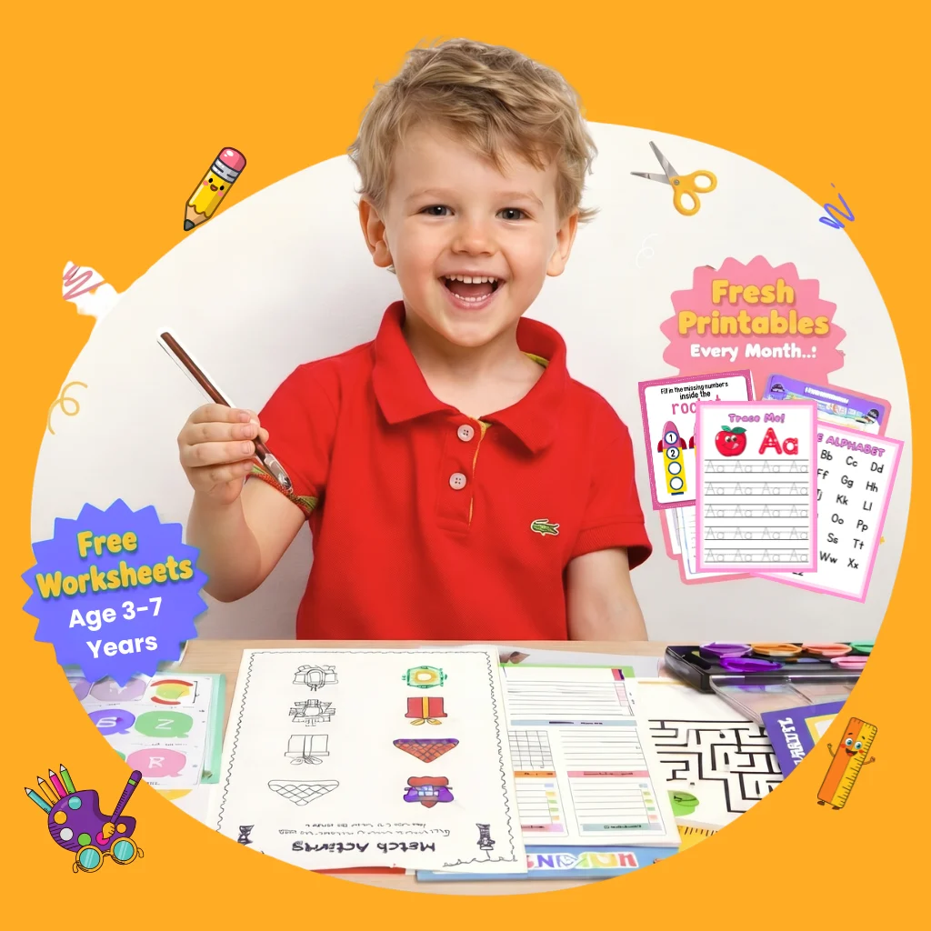 Free printable worksheets for kids aged 3-7 - Kidzolearn