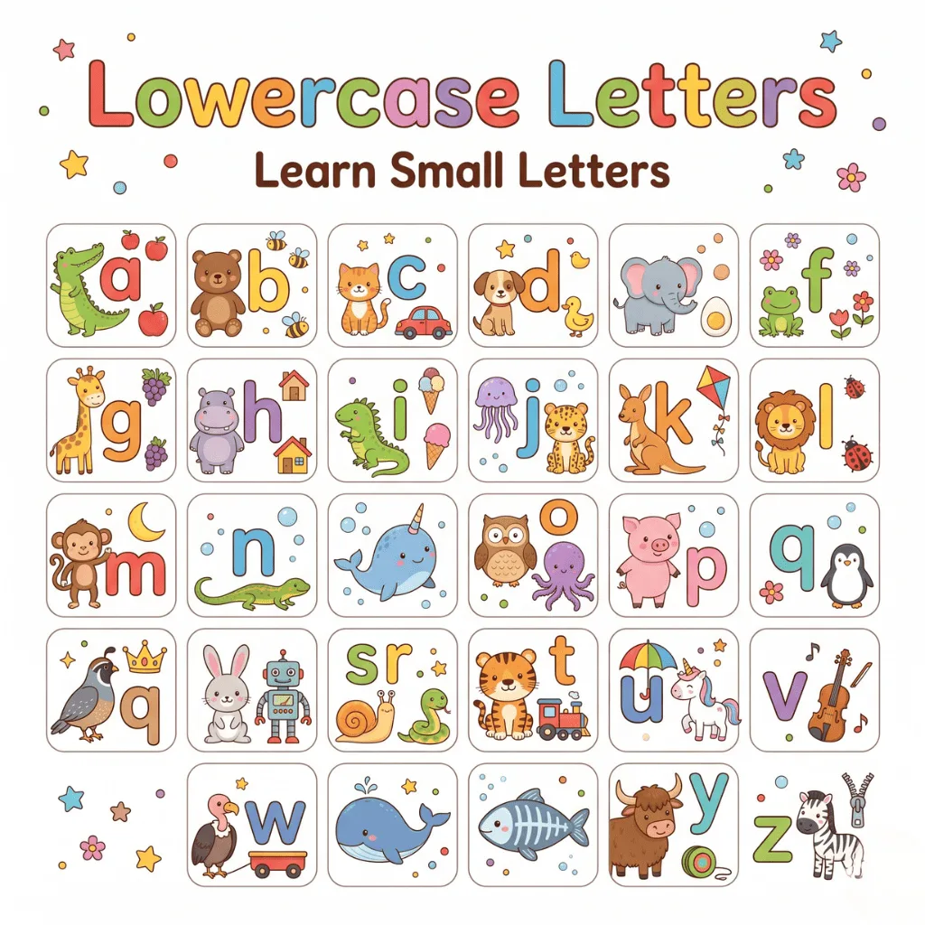 Free Lowercase letters worksheets for Nursery