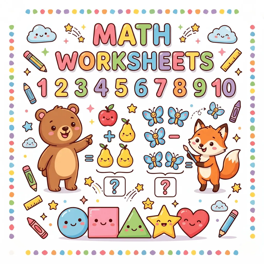 Free maths worksheets for kindergarten