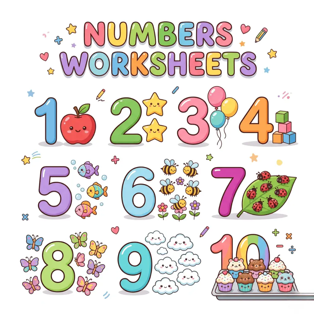 Free number worksheets for preschool kids