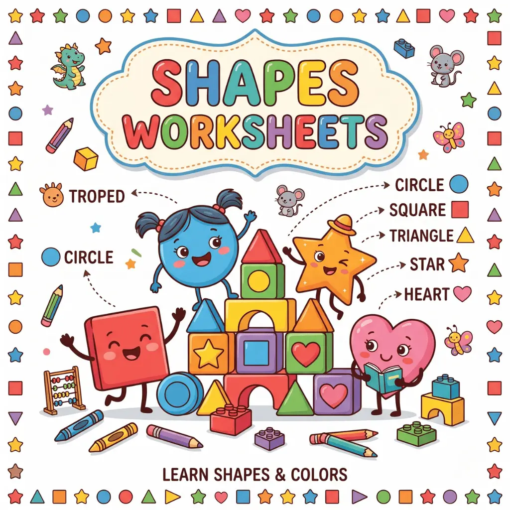 Free shapes worksheets for kids