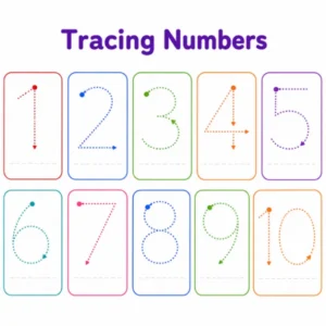 Free number tracing worksheets for kindergarten — trace numbers 1 to 10 and 1 to 20 with dotted fonts from Kidzolearn